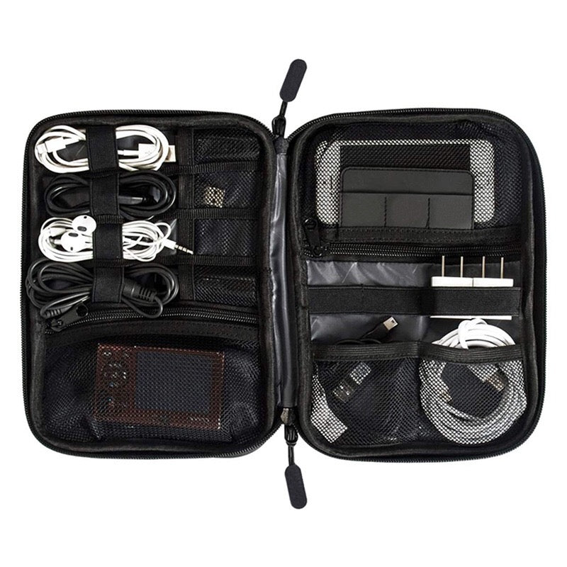 ChiluxeLife™ Travel Cable Organizer – Sustainable Nylon Zipper Pouch for Chargers, Cords & Tech Accessories